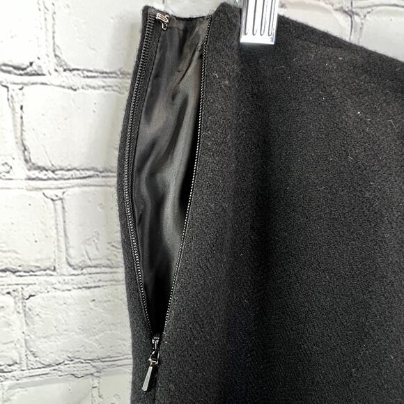 CHAPS Black Wool Blend A-Line Skirt 12 Side Zip Lined Classic Modest Religious - Picture 6 of 8
